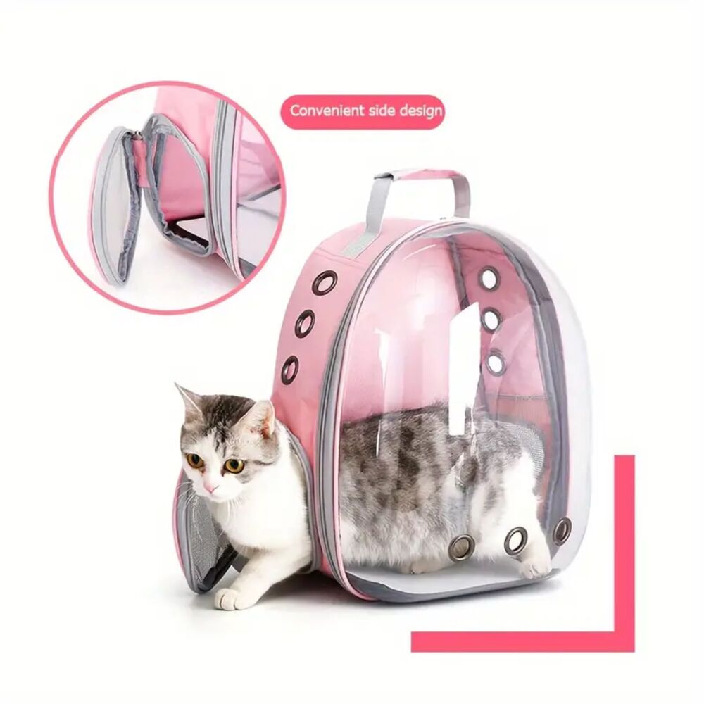Portable Pet Carrier Cat and Small Dog Travel Backpack Bag - Pink